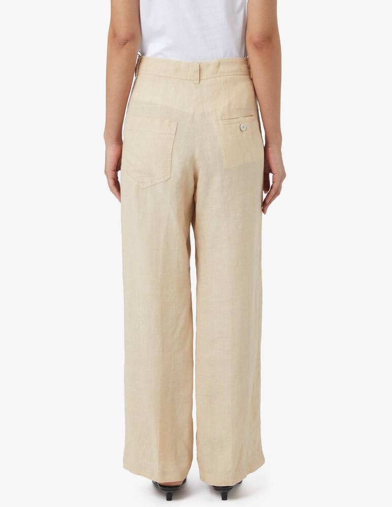 rinascente Momonì Pantalone Deitra in tela di lino washed