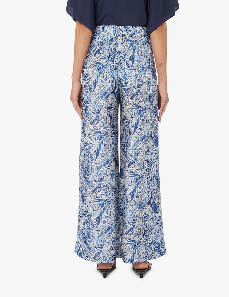rinascente Momonì Pantalone Aspen in habotai di seta stampato