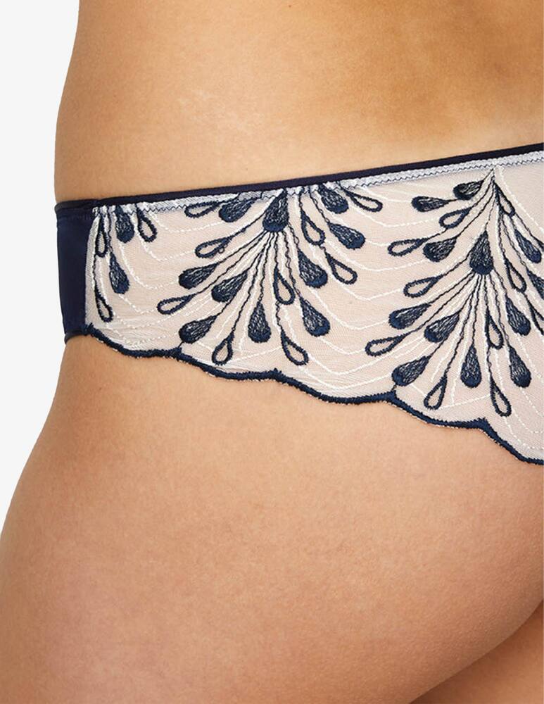 rinascente Chitè Slip brasiliana in raso e tulle ricamato Luce - blu