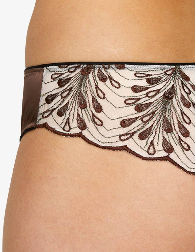 rinascente Chitè Slip brasiliana in raso e tulle ricamato Luce - marrone