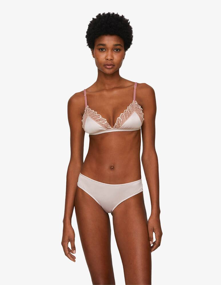 rinascente Chitè Luce satin and embroidered tulle brazilian underwear - pink