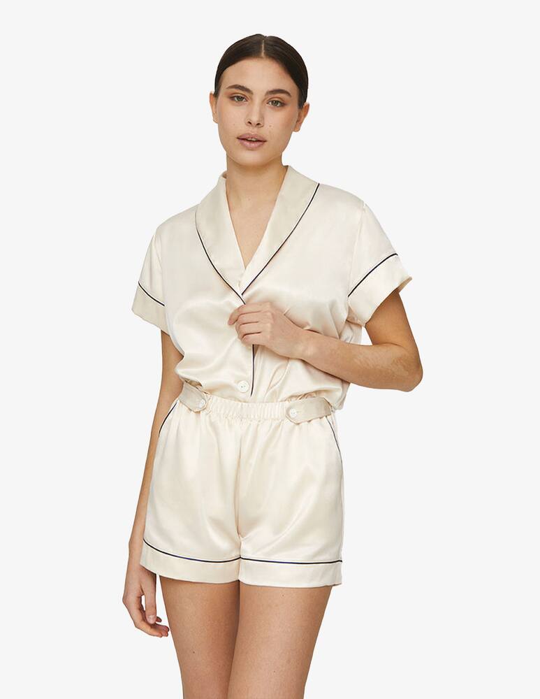 rinascente Chitè Pantaloncini in raso con bottoncini - bianco