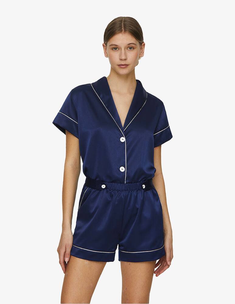 rinascente Chitè Buttoned pajamas satin shorts - blue