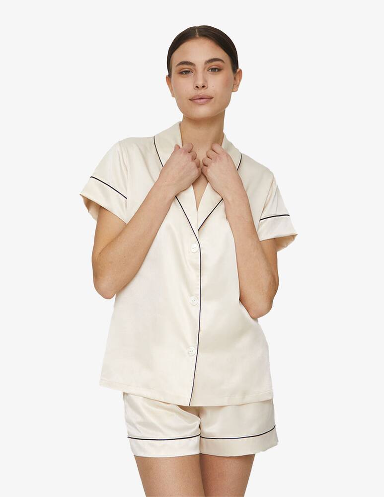 rinascente Chitè Camicia a maniche corte in raso - bianco