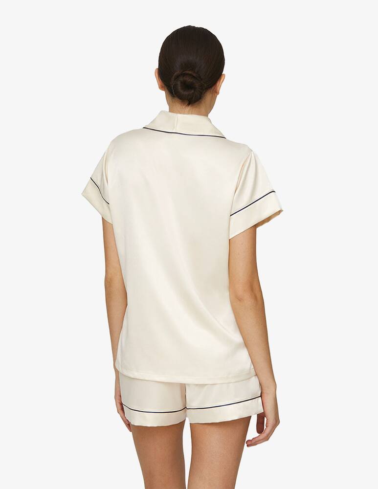 rinascente Chitè Camicia a maniche corte in raso - bianco