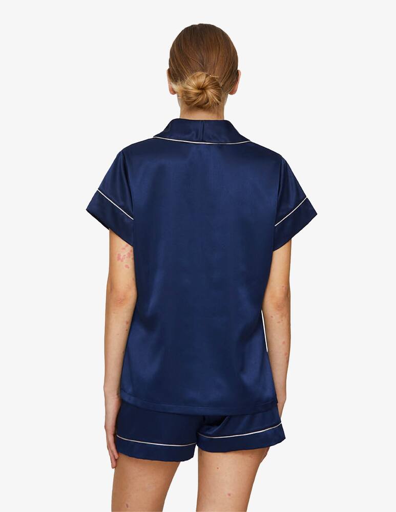 rinascente Chitè Camicia a maniche corte in raso - blu