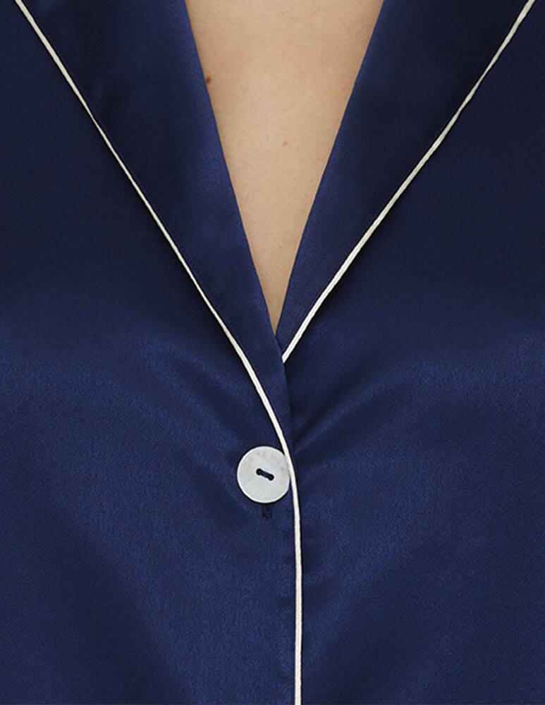 rinascente Chitè Camicia a maniche corte in raso - blu