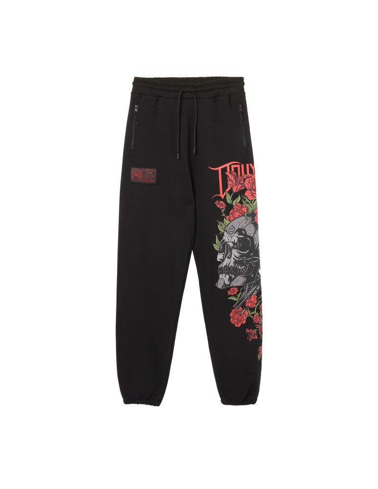 rinascente Dolly Noire Pantalone felpa teschio stampa grande - nero