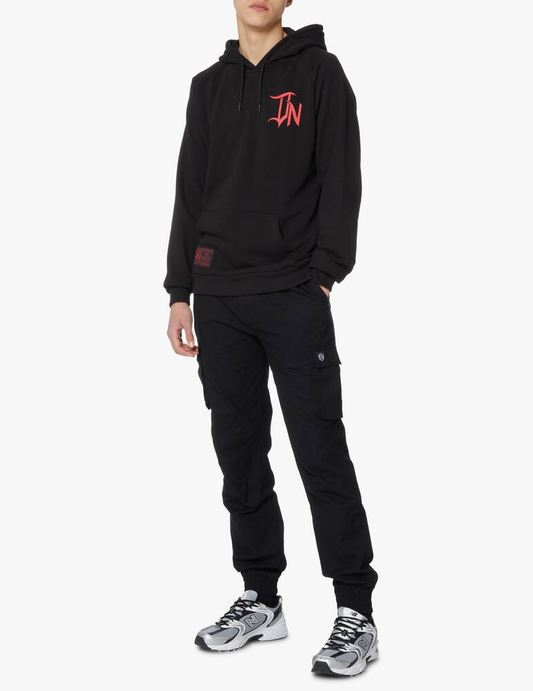 rinascente Dolly Noire Felpa con cappuccio stampa teschio retro - nero