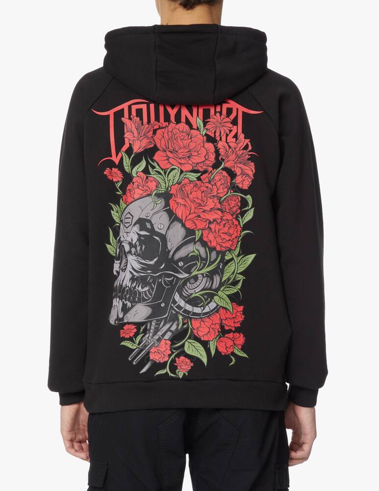 rinascente Dolly Noire Felpa con cappuccio stampa teschio retro - nero