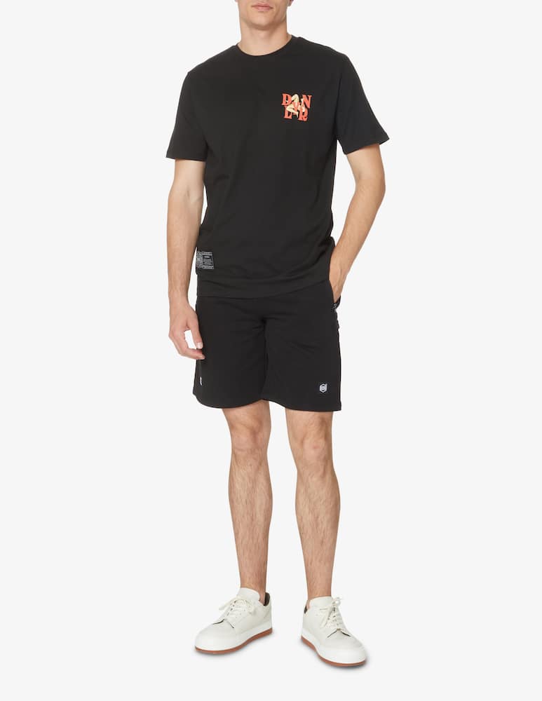 rinascente Dolly Noire Bermuda in felpa ricamo writing - nero