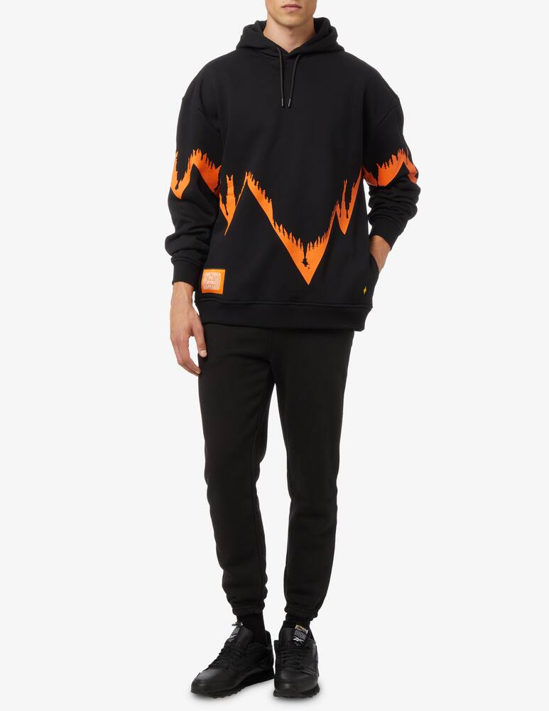 rinascente Dolly Noire Felpa con cappuccio bench outline - Nero