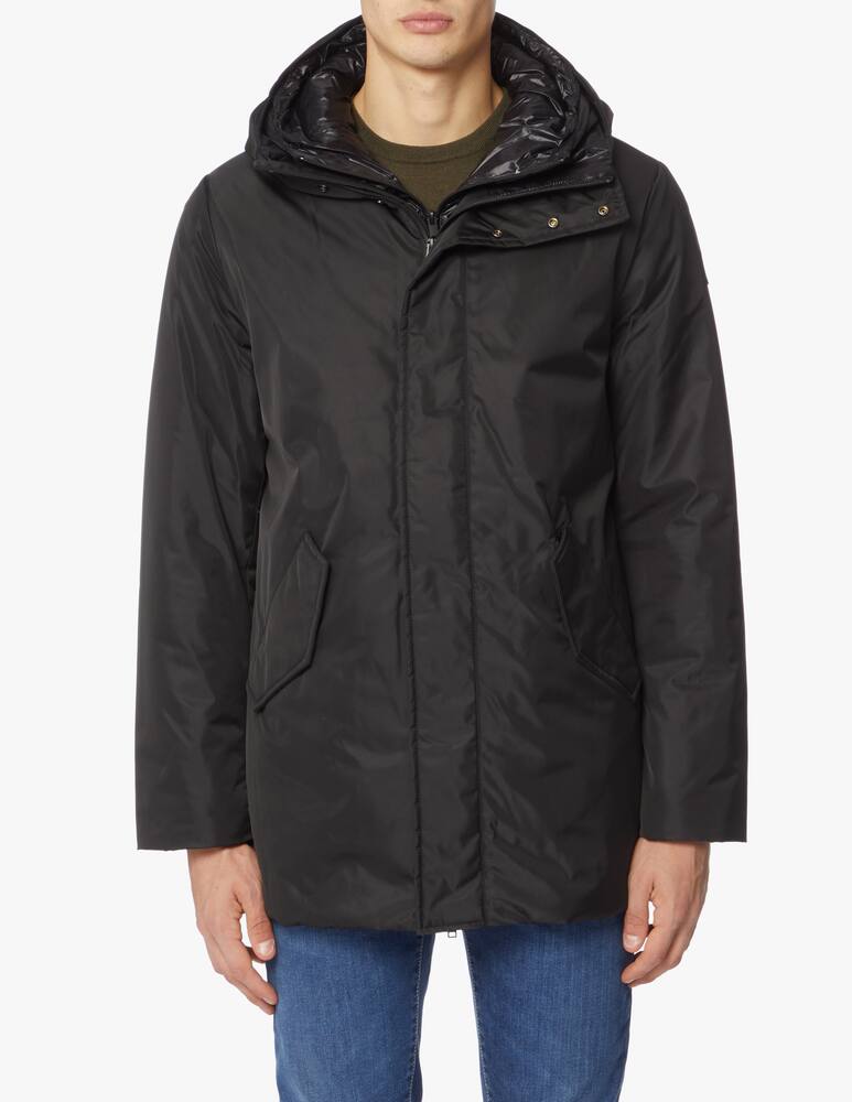 rinascente Trussardi Padded nylon waterproof long jacket