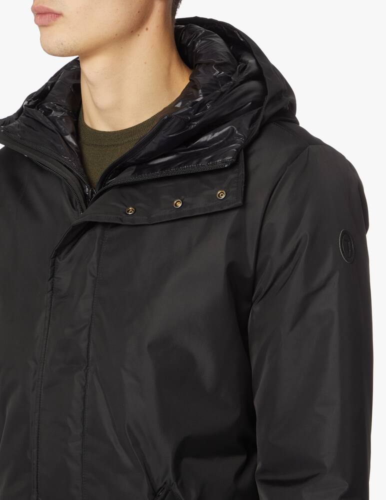 rinascente Trussardi Padded nylon waterproof long jacket