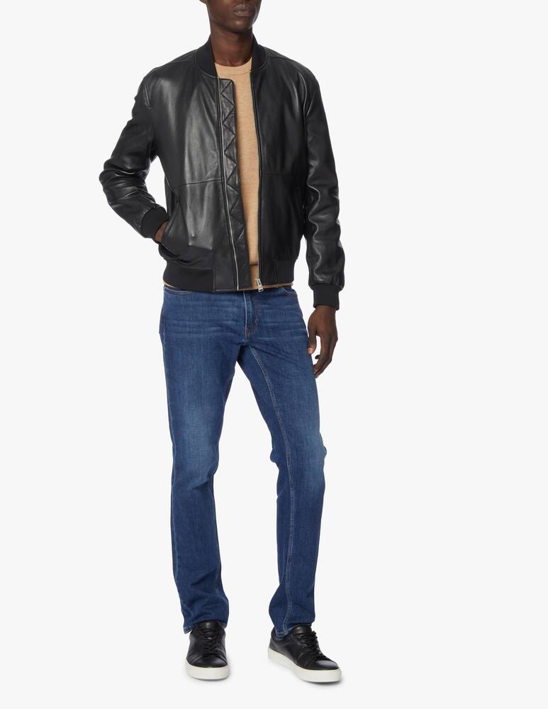 rinascente Trussardi Leather bomber jacket - black