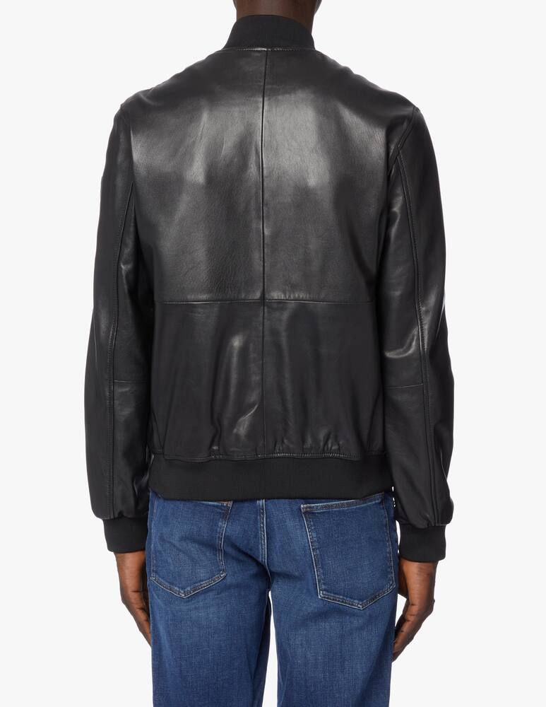 rinascente Trussardi Leather bomber jacket - black