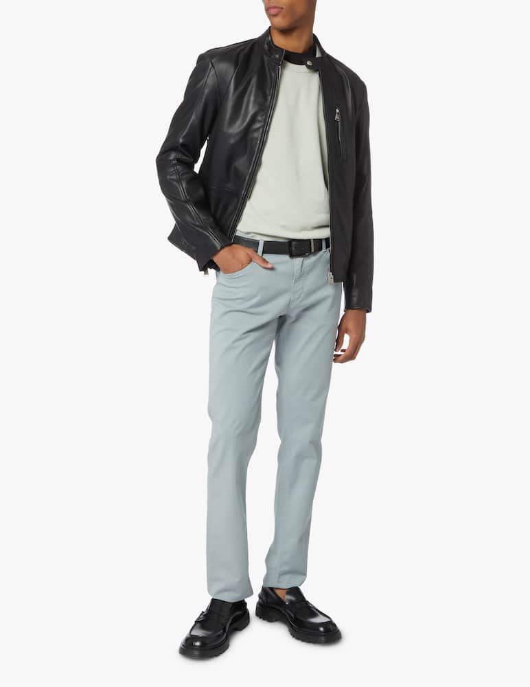 rinascente Trussardi Leather biker jacket - black