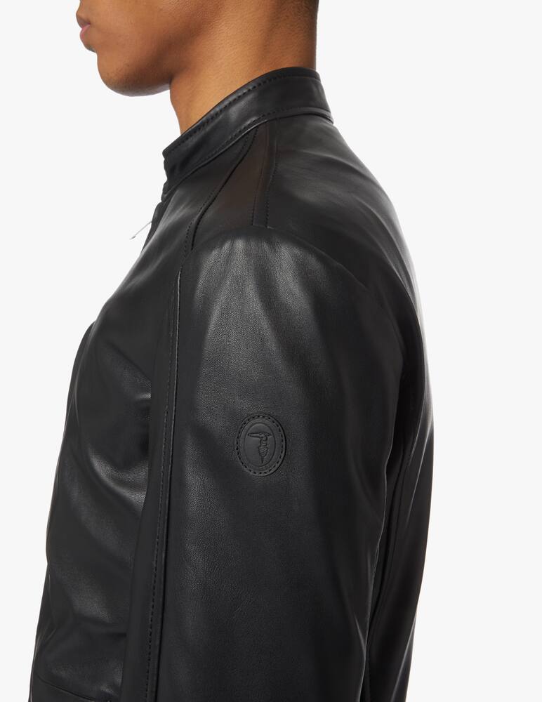 rinascente Trussardi Leather biker jacket - black
