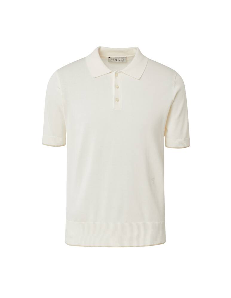 rinascente Trussardi Cotton silk knitted polo - white