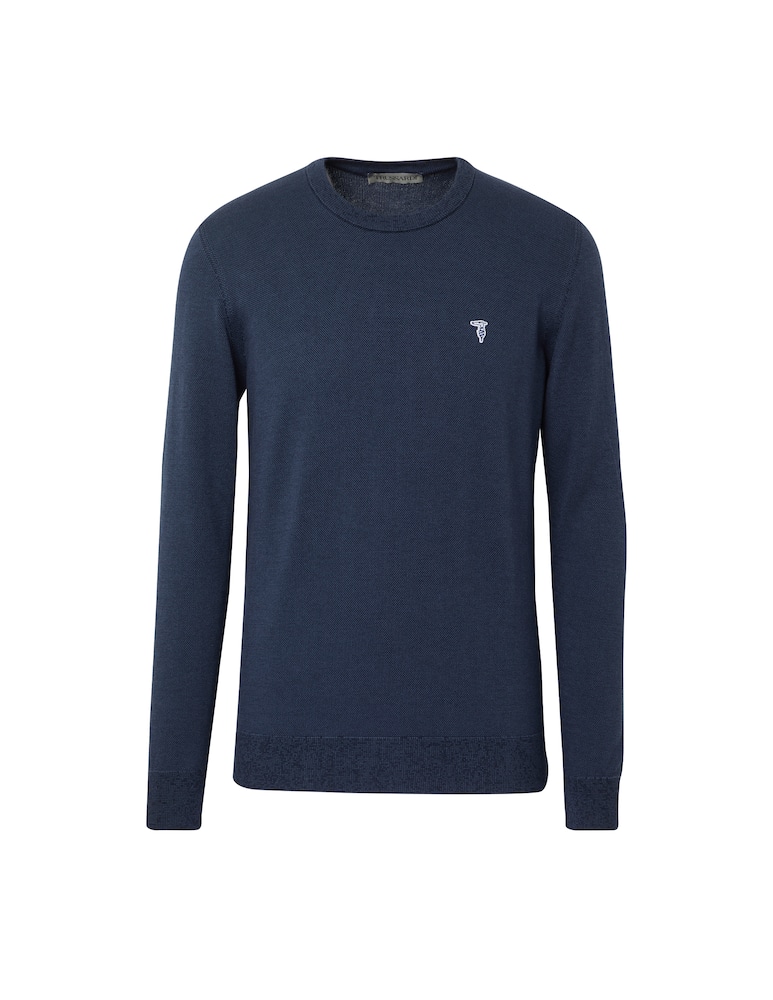 Trussardi Maglia girocollo punto riso mini levriero - blu - immagine 6 Trussardi Maglia girocollo punto riso mini levriero - blu - immagine 6