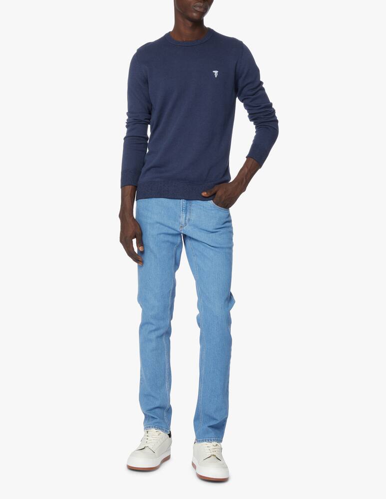Trussardi Maglia girocollo punto riso mini levriero - blu - immagine 2 Trussardi Maglia girocollo punto riso mini levriero - blu - immagine 2