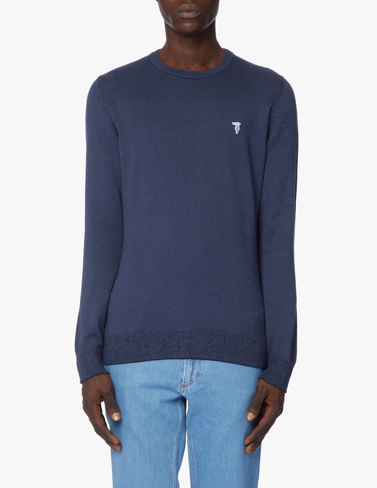 Trussardi Maglia girocollo punto riso mini levriero - blu - immagine 3 Trussardi Maglia girocollo punto riso mini levriero - blu - immagine 3