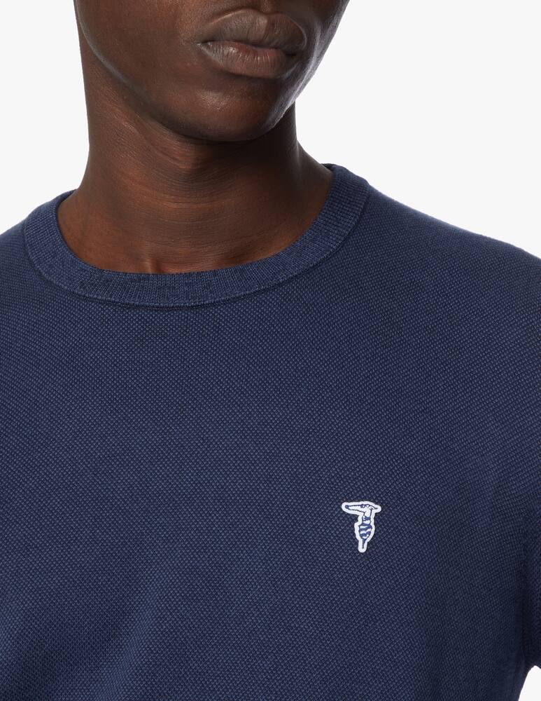 Trussardi Maglia girocollo punto riso mini levriero - blu - immagine 5 Trussardi Maglia girocollo punto riso mini levriero - blu - immagine 5