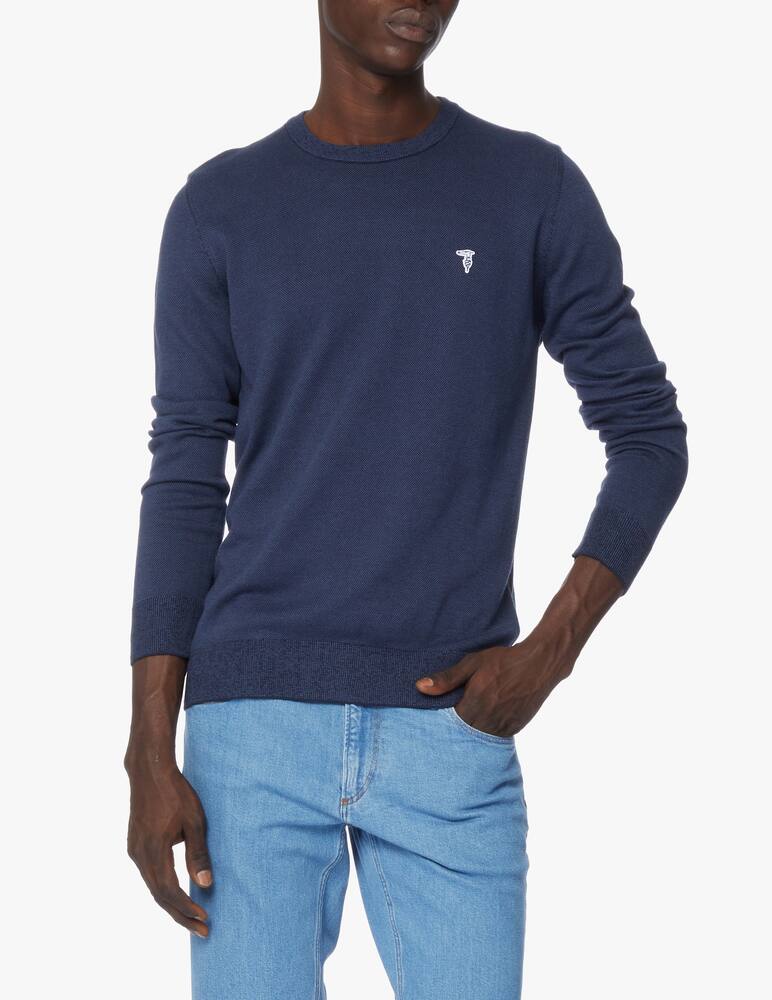 Trussardi Maglia girocollo punto riso mini levriero - blu - immagine 1 Trussardi Maglia girocollo punto riso mini levriero - blu - immagine 1
