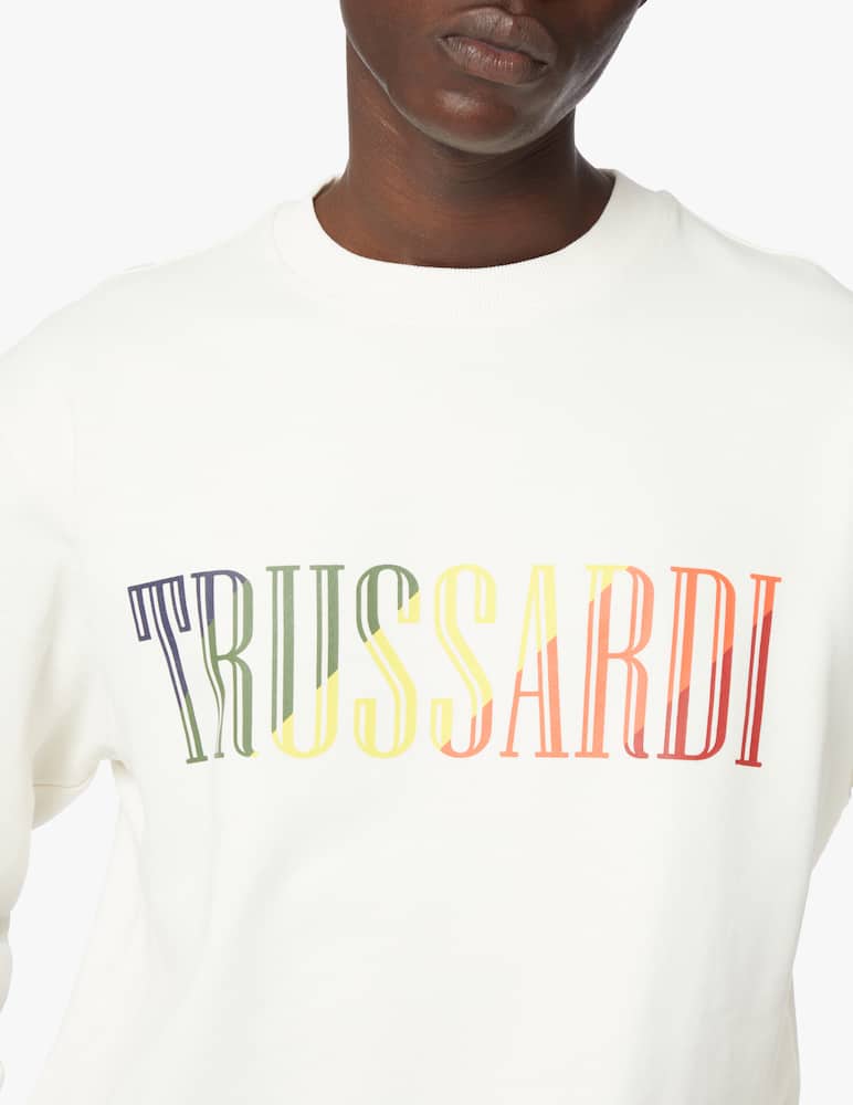 rinascente Trussardi Felpa girocollo scritta color - bianco