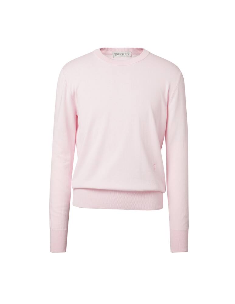 rinascente Trussardi Cotton basic roundneck sweater - pink