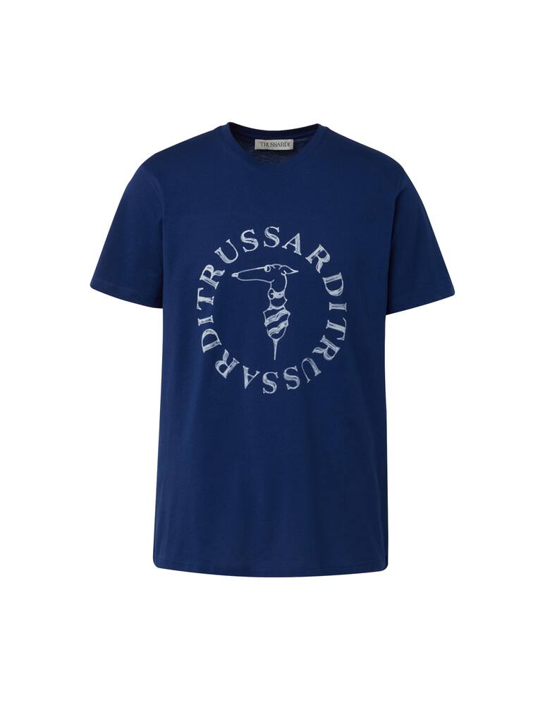 rinascente Trussardi Maglietta girocollo levriero circle - blu
