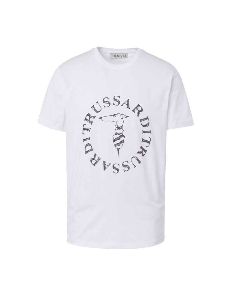 rinascente Trussardi Maglietta girocollo levriero circle - bianco