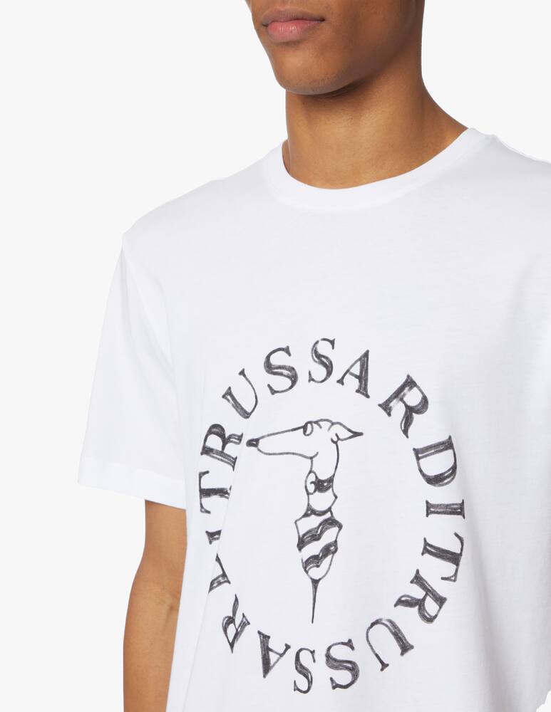 rinascente Trussardi Maglietta girocollo levriero circle - bianco