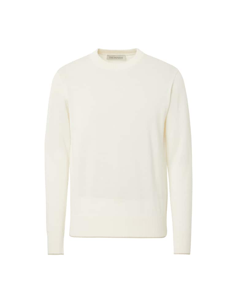 rinascente Trussardi Maglione girocollo in cotone e seta - bianco
