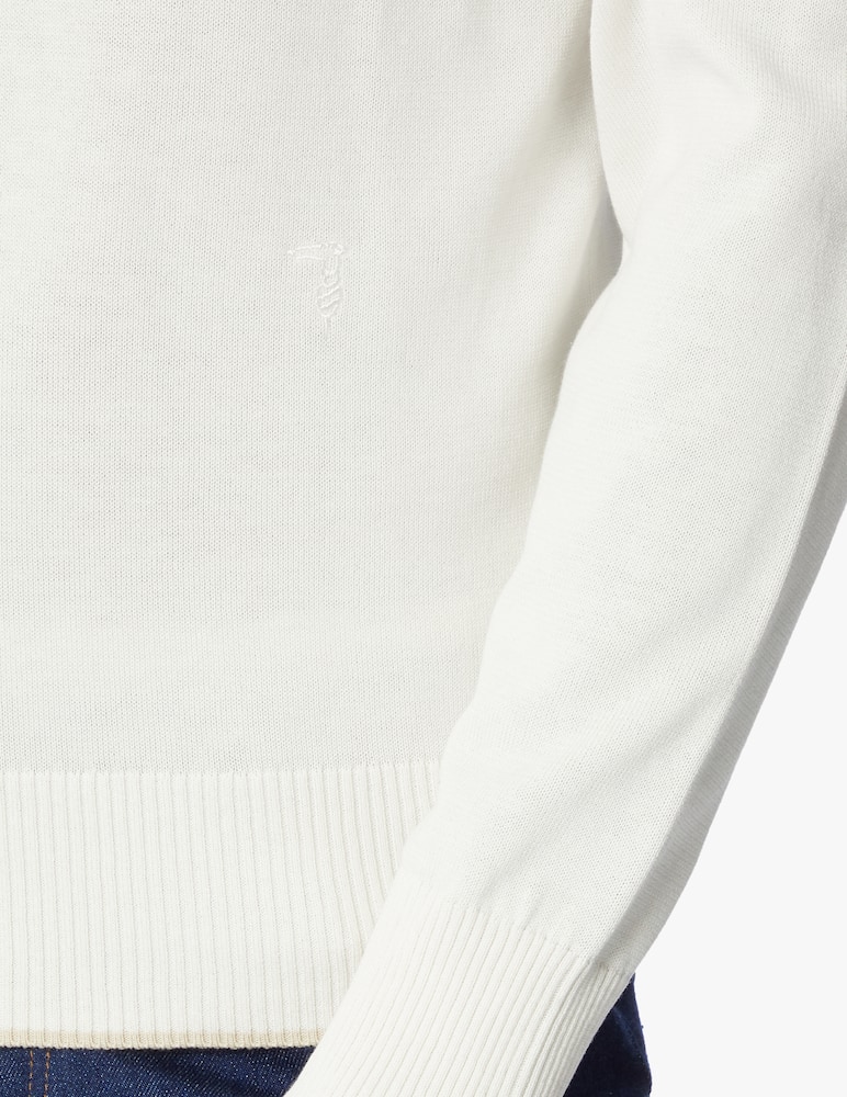 rinascente Trussardi Maglione girocollo in cotone e seta - bianco