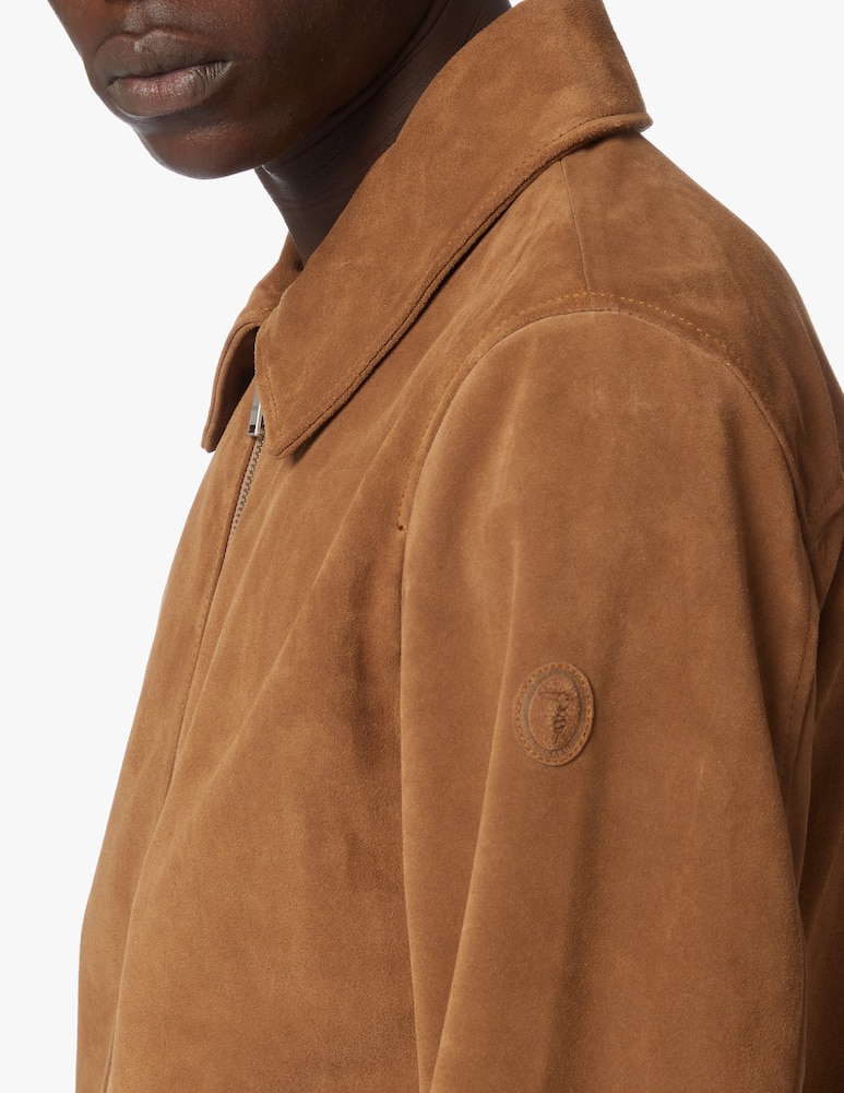rinascente Trussardi Suede shirt collar jacket - brown