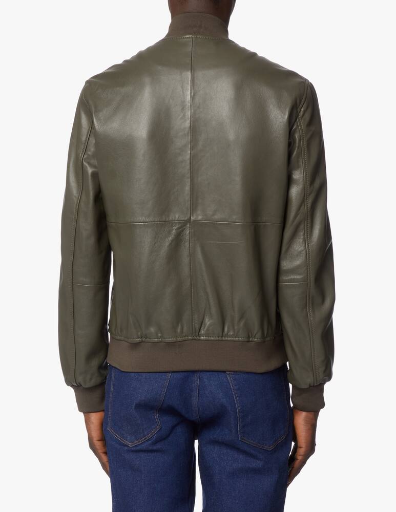 rinascente Trussardi Leather bomber jacket - green