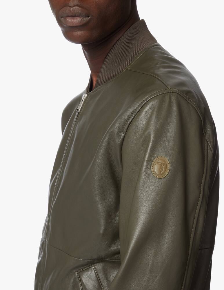 rinascente Trussardi Leather bomber jacket - green