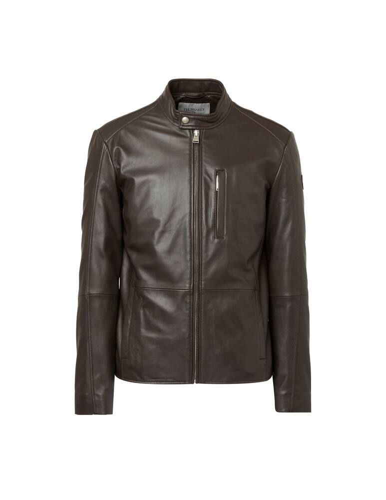 Trussardi Giacca biker pelle - marrone - immagine 5 Trussardi Giacca biker pelle - marrone - immagine 5