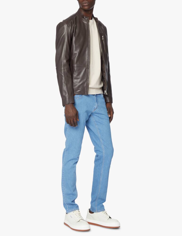 Trussardi Giacca biker pelle - marrone - immagine 2 Trussardi Giacca biker pelle - marrone - immagine 2