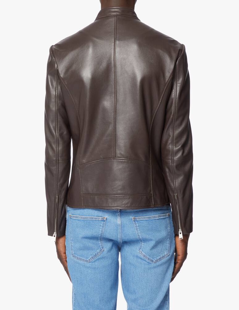 Trussardi Giacca biker pelle - marrone - immagine 3 Trussardi Giacca biker pelle - marrone - immagine 3