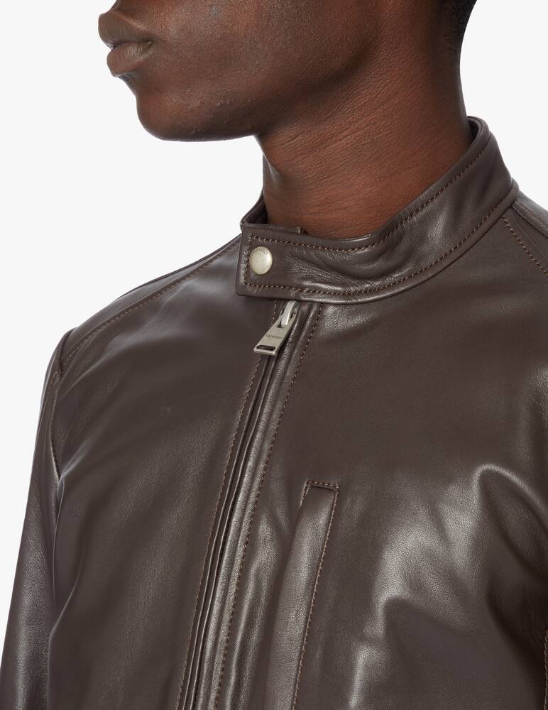 Trussardi Giacca biker pelle - marrone - immagine 4 Trussardi Giacca biker pelle - marrone - immagine 4