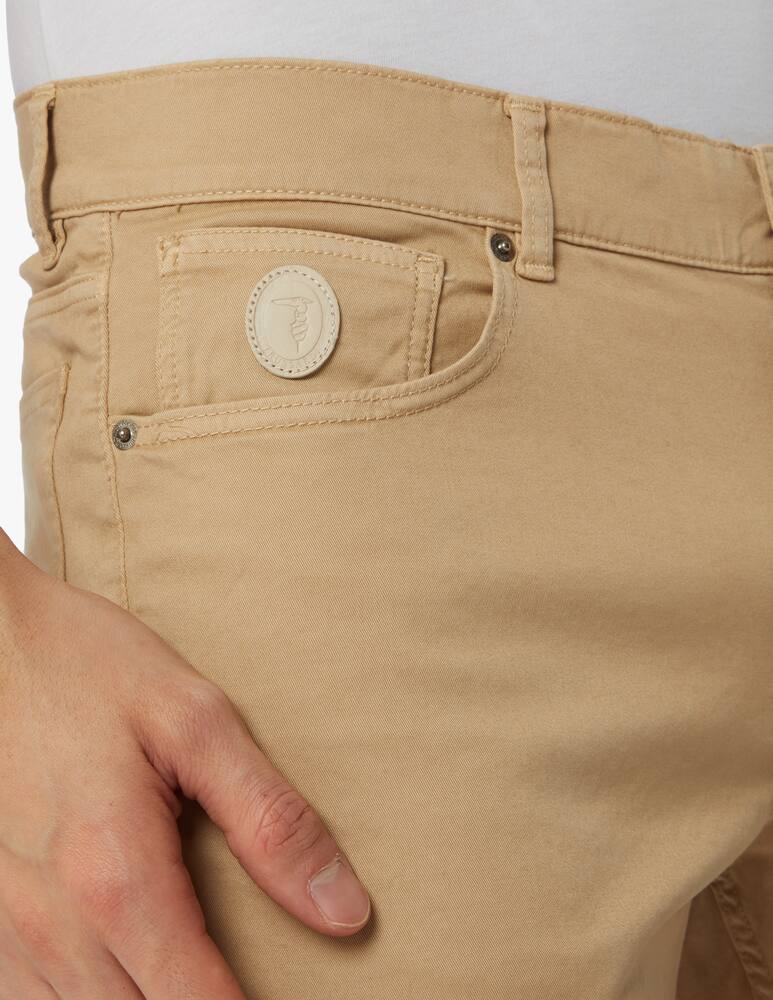 Trussardi Gabrdine 5pocket pant - beige - picture 4