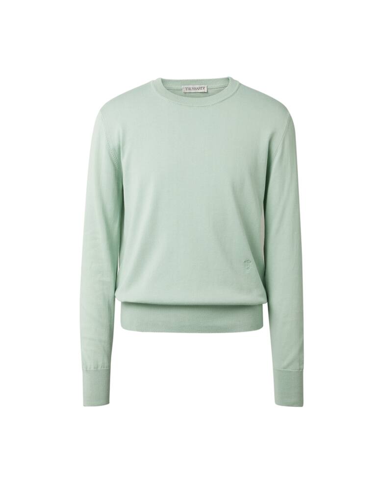 rinascente Trussardi Cotton basic roundneck sweater - green