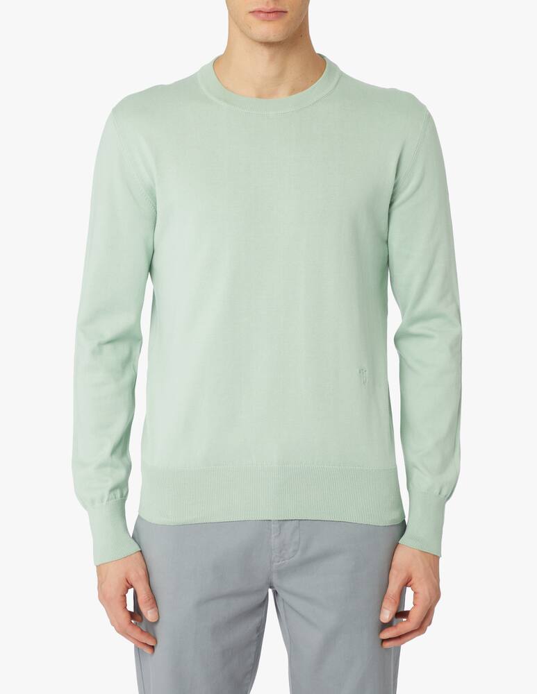 rinascente Trussardi Cotton basic roundneck sweater - green