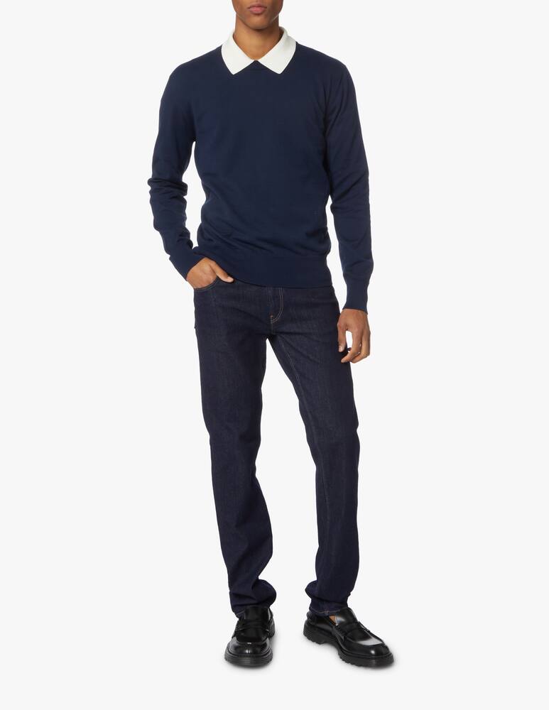 Trussardi Cotton basic roundneck sweater - blue - picture 2 Trussardi Cotton basic roundneck sweater - blue - picture 2