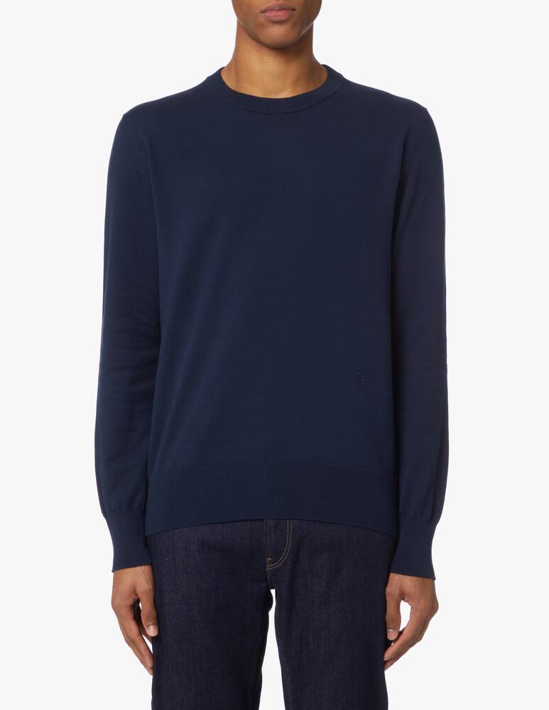 rinascente Trussardi Cotton basic roundneck sweater - blue