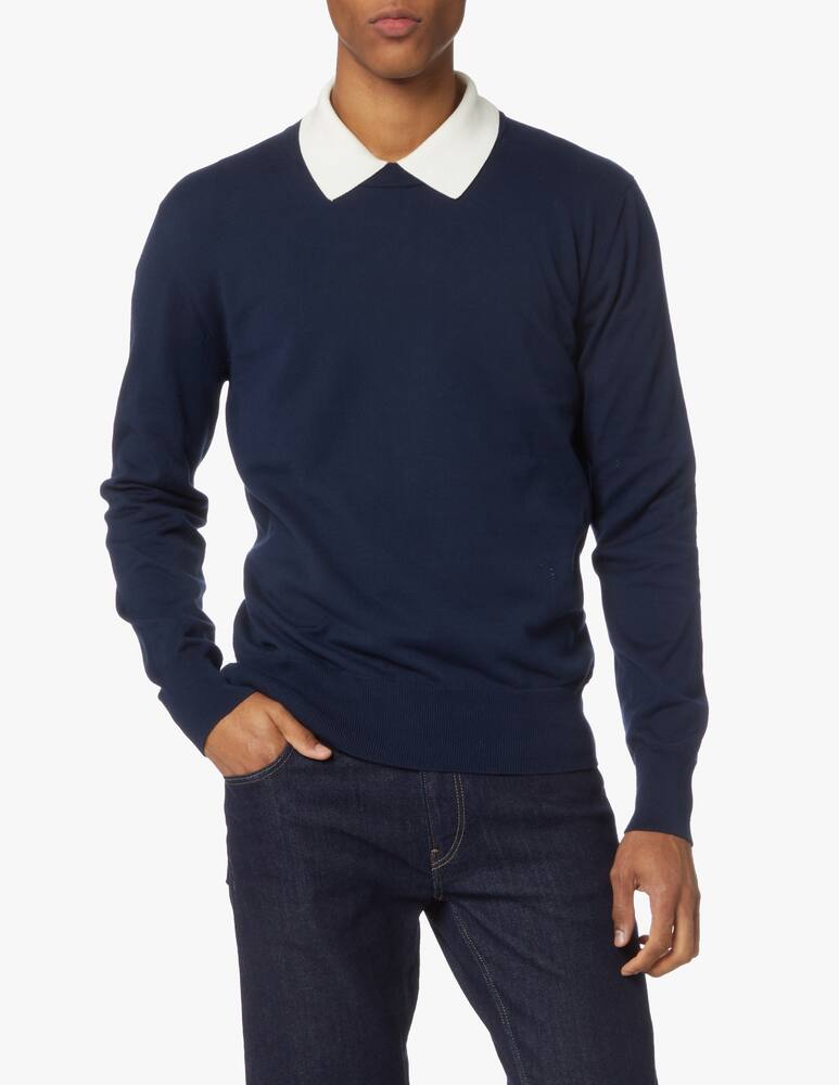 Trussardi Cotton basic roundneck sweater - blue - picture 1 Trussardi Cotton basic roundneck sweater - blue - picture 1