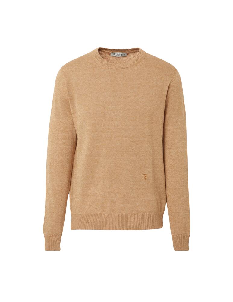 Trussardi Maglione girocollo misto lino - beige - immagine 6 Trussardi Maglione girocollo misto lino - beige - immagine 6