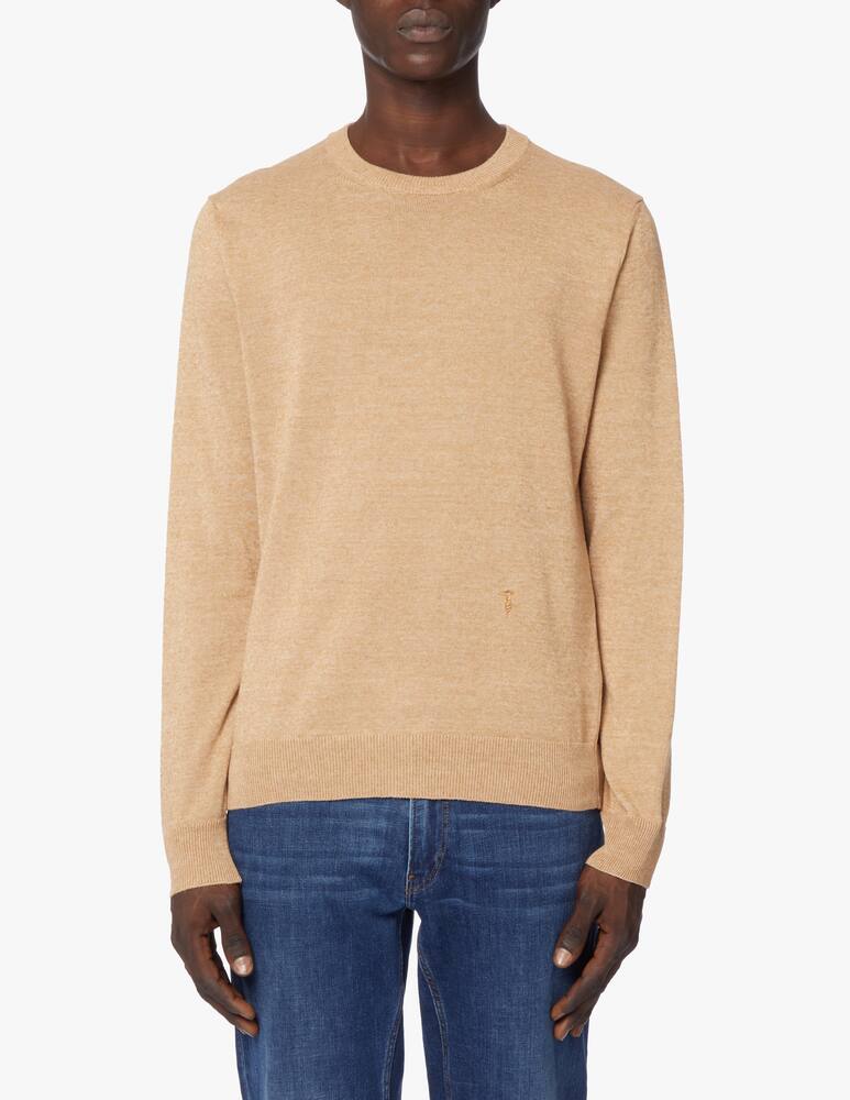 Trussardi Maglione girocollo misto lino - beige - immagine 3 Trussardi Maglione girocollo misto lino - beige - immagine 3